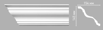 Плинтус потолочный гладкий Decomaster 96269 (145х154х2400мм)