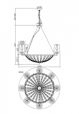Подвесная люстра Pantheon H021PL-08CH