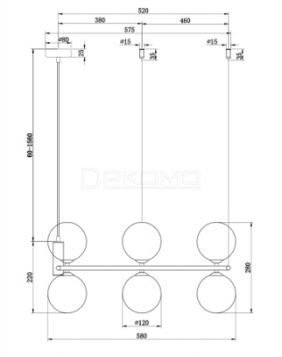 Подвесная люстра Ring MOD013PL-06B