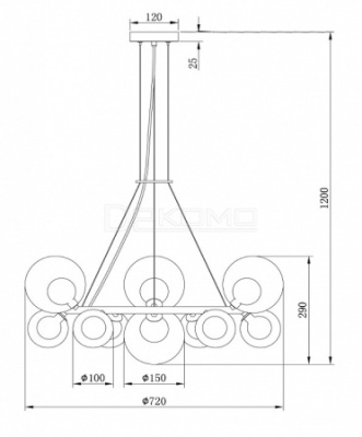 Подвесная люстра Duo FR5139PL-10MG