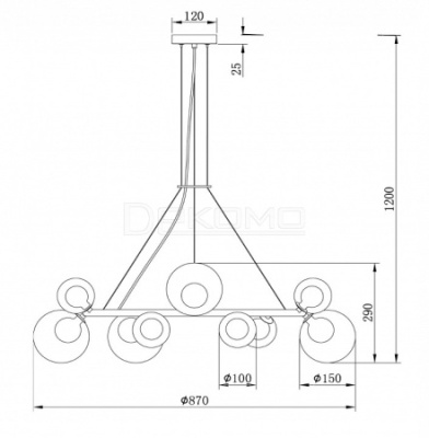 Подвесная люстра Duo FR5139PL-14MG