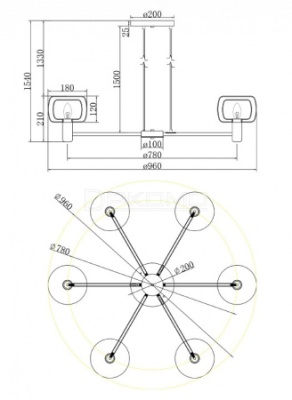 Подвесная люстра Vision MOD411PL-06G