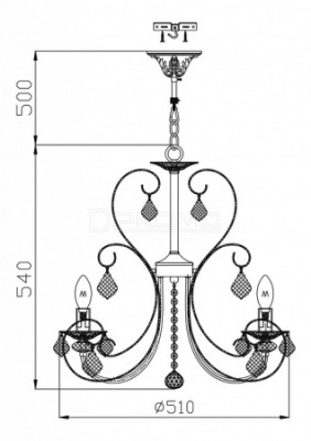 Подвесная люстра Elegant 8 ARM270-05-R
