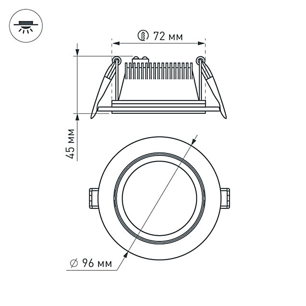 Светодиодная панель LT-R96WH 6W Day White 120deg (Arlight, IP40 Металл, 3 года) Arlight 014928