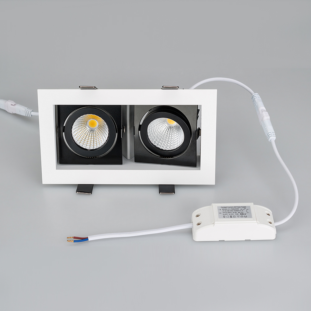 Светильник CL-KARDAN-S180x102-2x9W Warm (WH-BK, 38 deg) (Arlight, IP20 Металл, 3 года) Arlight 024130