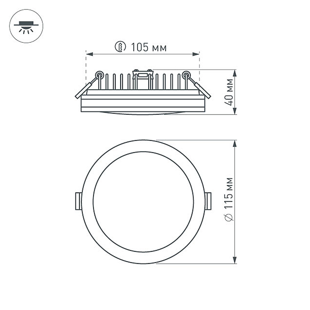 Светодиодная панель LTD-115SOL-15W Warm White (Arlight, IP44 Пластик, 3 года) Arlight 020708