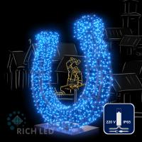 Светодиодная гирлянда Rich LED 10 м, 100 LED, 220 В, соединяемая, влагозащитный колпачок, синяя, прозрачный провод,