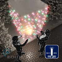 Светодиодная гирлянда Rich LED 10 м, 100 LED, 220 В, соединяемая, влагозащитный колпачок, мульти (крас., зелен., розов.), мерцающая, белый провод,