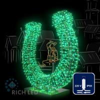 Светодиодная гирлянда Rich LED 10 м, 100 LED, 220 В, соединяемая, влагозащитный колпачок, зеленая, белый провод,