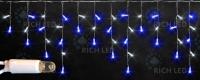 Светодиодная бахрома Rich LED, 3*0.5 м, сине-белая, белый резиновый провод, Светодиодная бахрома Rich LED, 3*0.5 м, сине-белая, белый резиновый провод,