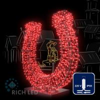 Светодиодная гирлянда Rich LED 10 м, 100 LED, 220 В, соединяемая, влагозащитный колпачок, красная, белый провод,