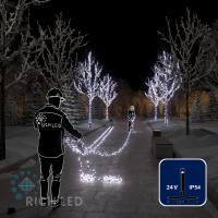 Светодиодная гирлянда Rich LED 5 Нитей по 20 м, 1000 LED, 24 В, белая, черный провод, Светодиодная гирлянда Rich LED 5 Нитей по 20 м, 1000 LED, 24 В, белая, черный провод,