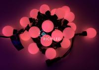 Светодиодная гирлянда большие шарики Rich LED 5 м, 20 шариков, 220 В, соединяемая, красная, черный провод, Светодиодная гирлянда большие шарики Rich LED 5 м, 20 шариков, 220 В, соединяемая, красная, черный провод,
