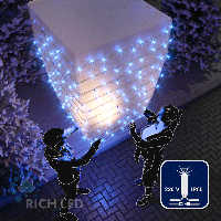 Светодиодная гирлянда Rich LED 10 м, 100 LED, 220 В, соединяемая, влагозащитный колпачок, синяя, мерцающая, прозрачный провод,