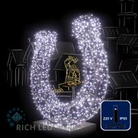 Светодиодная гирлянда Rich LED 10 м, 100 LED, 220 В, соединяемая, влагозащитный колпачок, белая, черный провод,
