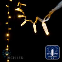Светодиодная гирлянда Rich LED 10 м, 100 LED, 220 В, соединяемая, влагозащитный колпачок IP65, тип 6, теплая белая, прозрачный провод, Светодиодная гирлянда Rich LED 10 м, 100 LED, 220 В, соединяемая, влагозащитный колпачок IP65, тип 6, теплая белая, прозрачный провод,