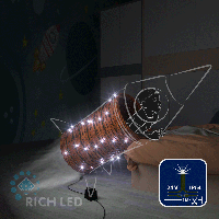Светодиодная гирлянда Rich LED 100 м в бобине, 500 LED, 24 В, белая, полный флэш, черн/зел провод, резка 5 LED,