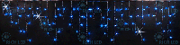 Светодиодная бахрома Rich LED, 3*0.5 м, синяя, мерцающая, прозрачный провод,