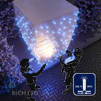 Светодиодная гирлянда Rich LED 10 м, 100 LED, 220 В, соединяемая, влагозащитный колпачок, синяя, мерцающая, белый провод,