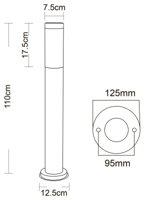 Наземный высокий светильник Arte Lamp Salire A3157PA-1SS