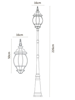 Фонарный столб Arte Lamp Atlanta A1047PA-1BN