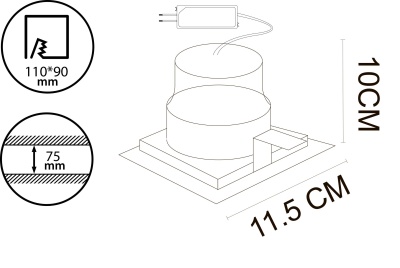 Встраиваемый светильник Arte Lamp Privato A7007PL-1BK