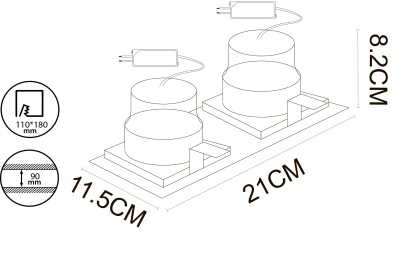 Встраиваемый светильник Arte Lamp Privato A7007PL-2WH