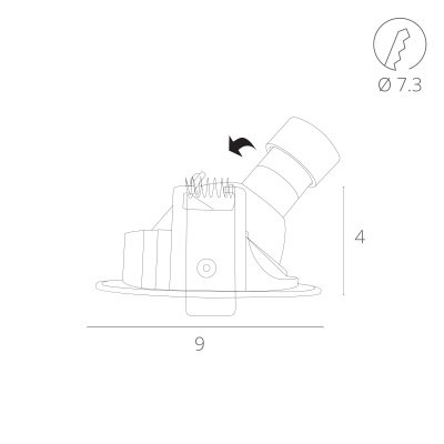 Встраиваемый светильник Arte Lamp Accento A3217PL-1BK