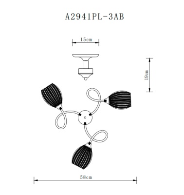 Потолочная люстра Arte Lamp Arya A2941PL-3AB