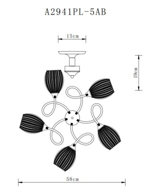 Потолочная люстра Arte Lamp Arya A2941PL-5AB