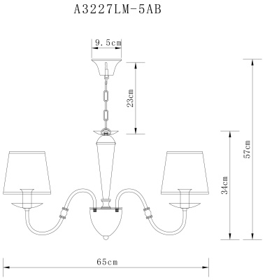 Подвесная люстра Arte Lamp Fiona A3227LM-5AB