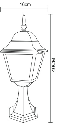 Наземный низкий светильник Arte Lamp Bremen A1014FN-1BK