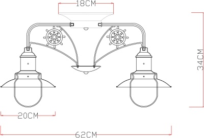 Потолочная люстра Arte Lamp Sailor A4524PL-3AB