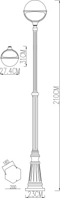 Фонарный столб Arte Lamp Monaco A1497PA-1BK