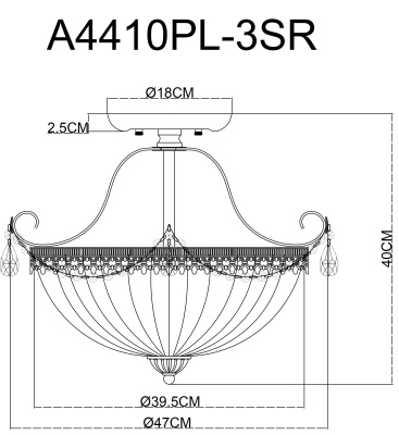 Светильник на штанге Arte Lamp Schelenberg A4410PL-3SR