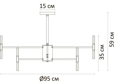 Люстра на штанге Arte Lamp Ramona A7410PL-40PB