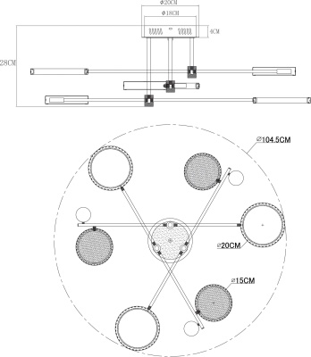 Люстра на штанге Arte Lamp Holly A1364PL-6PB