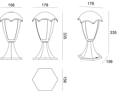 Наземный низкий светильник Arte Lamp Henry A1661FN-1BK