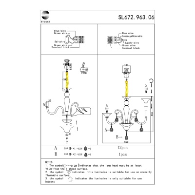 Подвесная люстра ST-Luce Delizia SL672.963.06