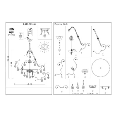 Подвесная люстра ST-Luce Vianeta SL421.303.08
