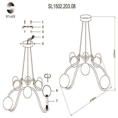 Подвесная люстра ST-Luce Legatezza SL1502.203.08