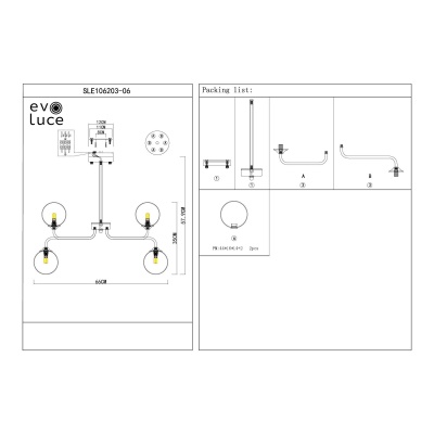 Люстра на штанге ST-Luce Redjino SLE106203-06