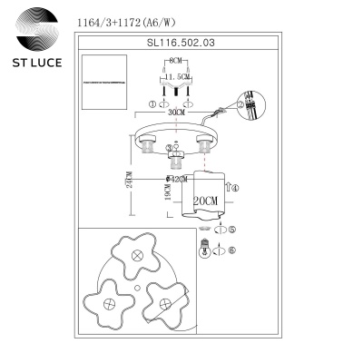 Потолочная люстра ST-Luce Onde SL116.502.03