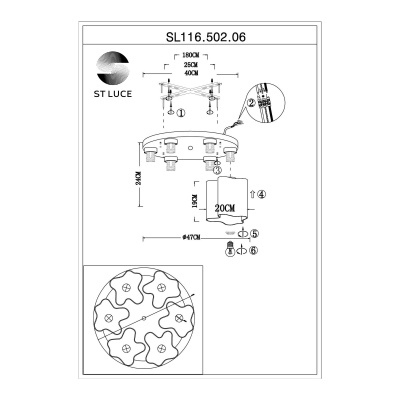 Потолочная люстра ST-Luce Onde SL116.502.06