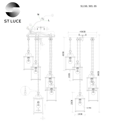 Подвесной светильник ST-Luce Volantino SL150.303.05