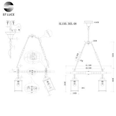 Подвесная люстра ST-Luce Volantino SL150.303.08