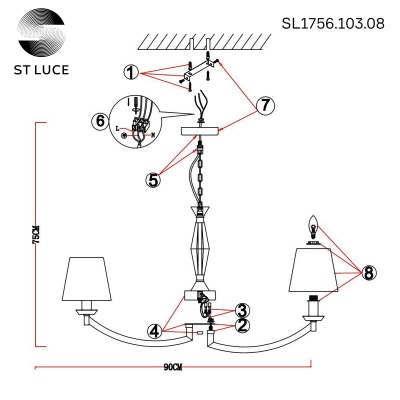 Подвесная люстра ST-Luce Bello SL1756.103.08