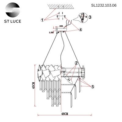 Подвесная люстра ST-Luce Caserta SL1232.103.06