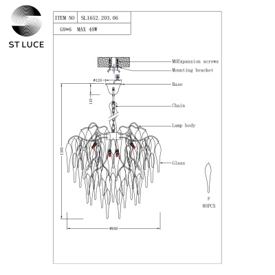 Подвесная люстра ST-Luce Siena SL1652.203.06