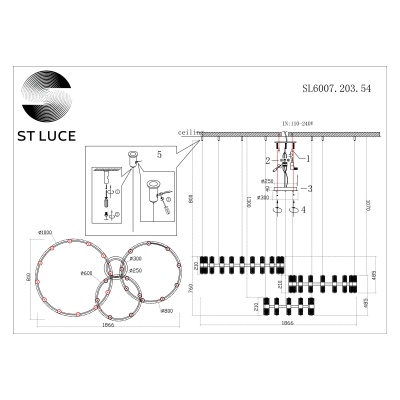 Подвесная люстра ST-Luce Gemina SL6007.203.54
